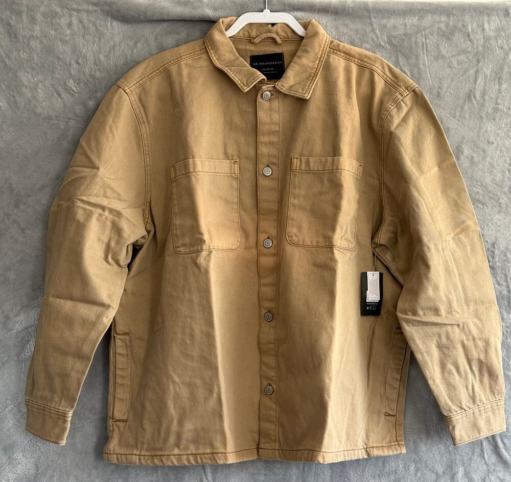 No Boundaries Men's Brown Clay Cotton Twill Chore Jacket NEW 2XL Workwear Casual